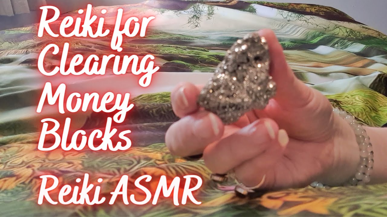 Reiki to clear money blocks. POV Asmr pyrite crystal healing.