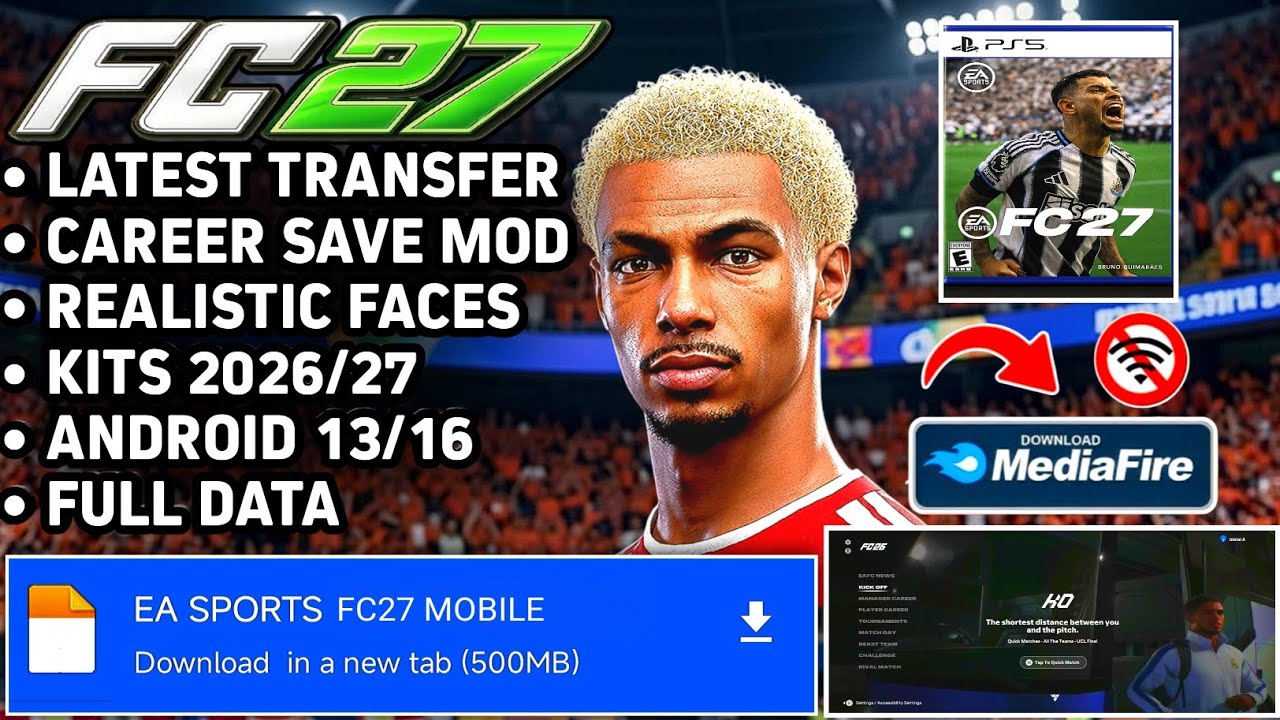 FC27 MOD FIFA 16 НОВОЕ ОБНОВЛЕНИЕ ⚽ Реалистичный обзор геймплея | Android Офлайн