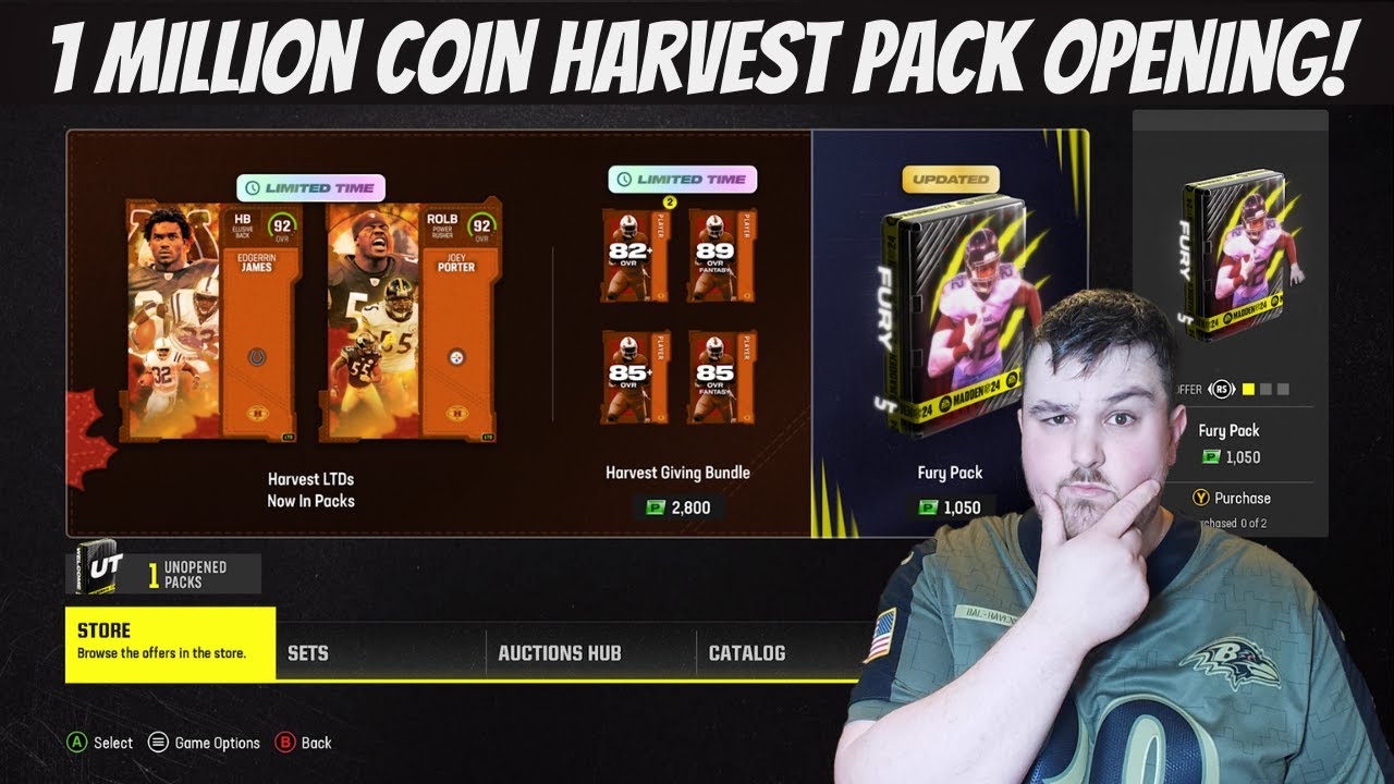 I SPENT OVER 1 MILLION COINS ON HARVEST PACKS | MADDEN 24 ULTIMATE TEAM