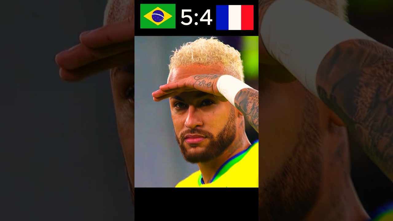 Brazil vs france the greatest comeback began!  #Neymar #Mbappe #Brazil #France #Football #Shorts