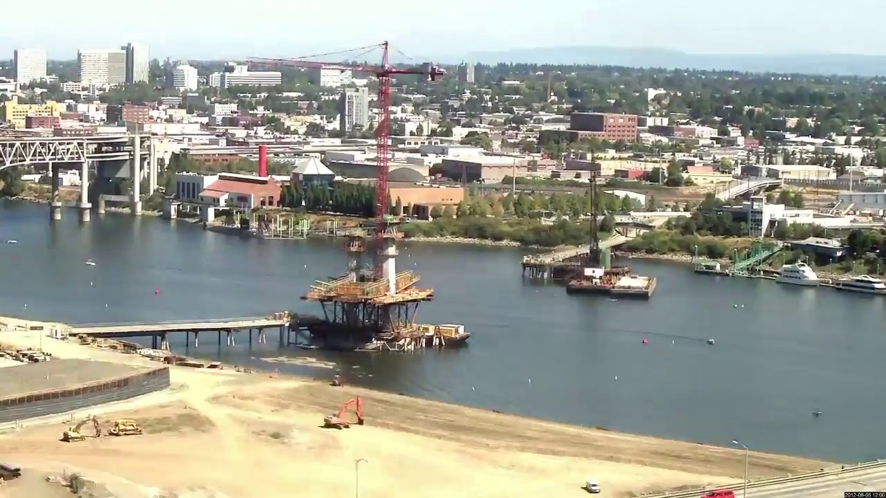 TriMet captures time-lapse of Tilikum Crossing bridge construction