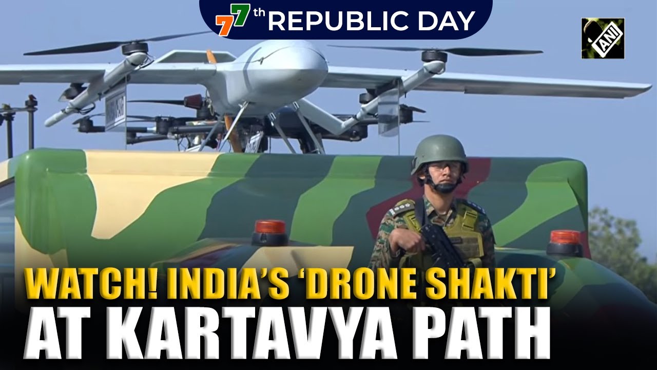77th Republic Day: Indian army displays &lsquo;Drone Shakti &ndash; Eagle on Arm&rsquo; at Kartavya Path
