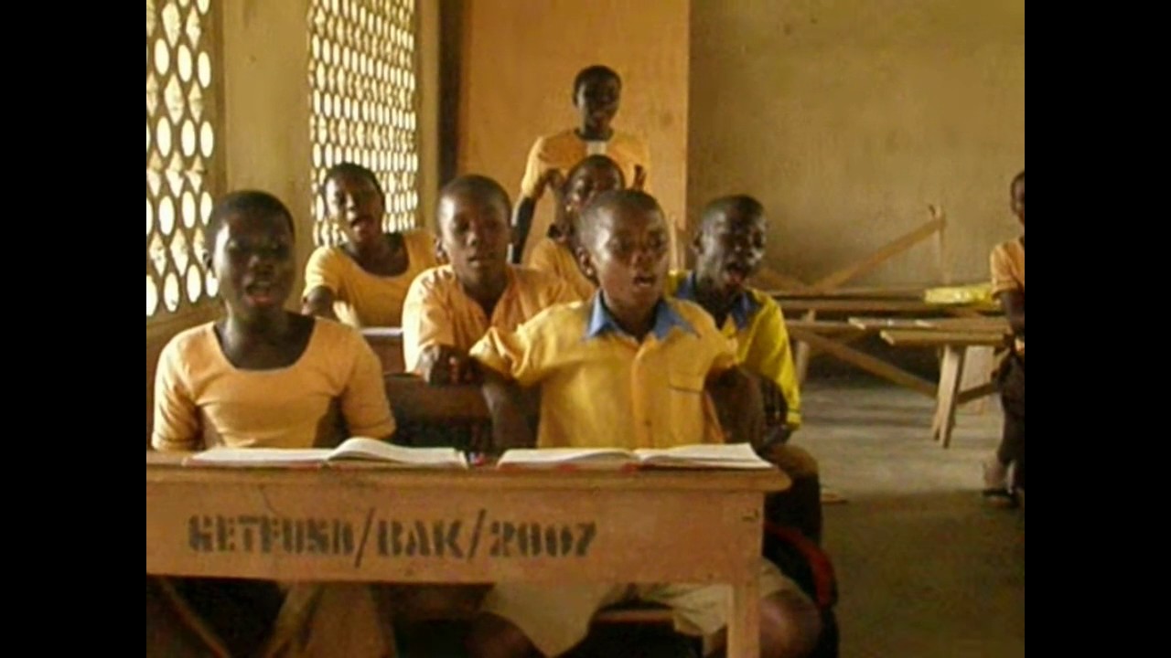 Song and dance in a classroom in Ghana