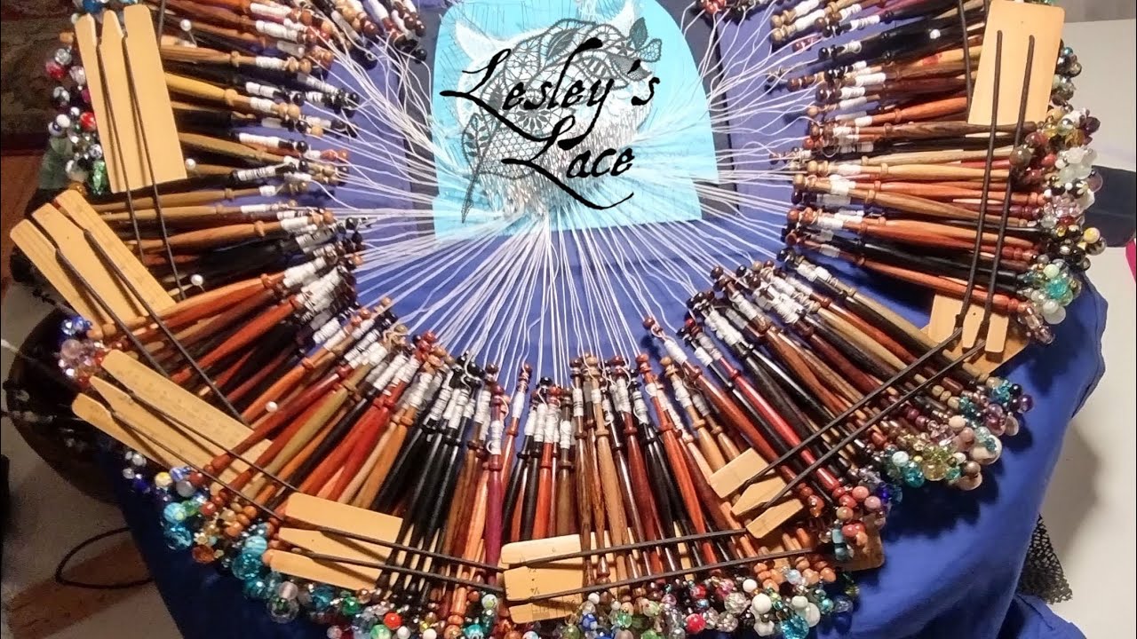 Lace Bobbin stackers for spangled bobbins.