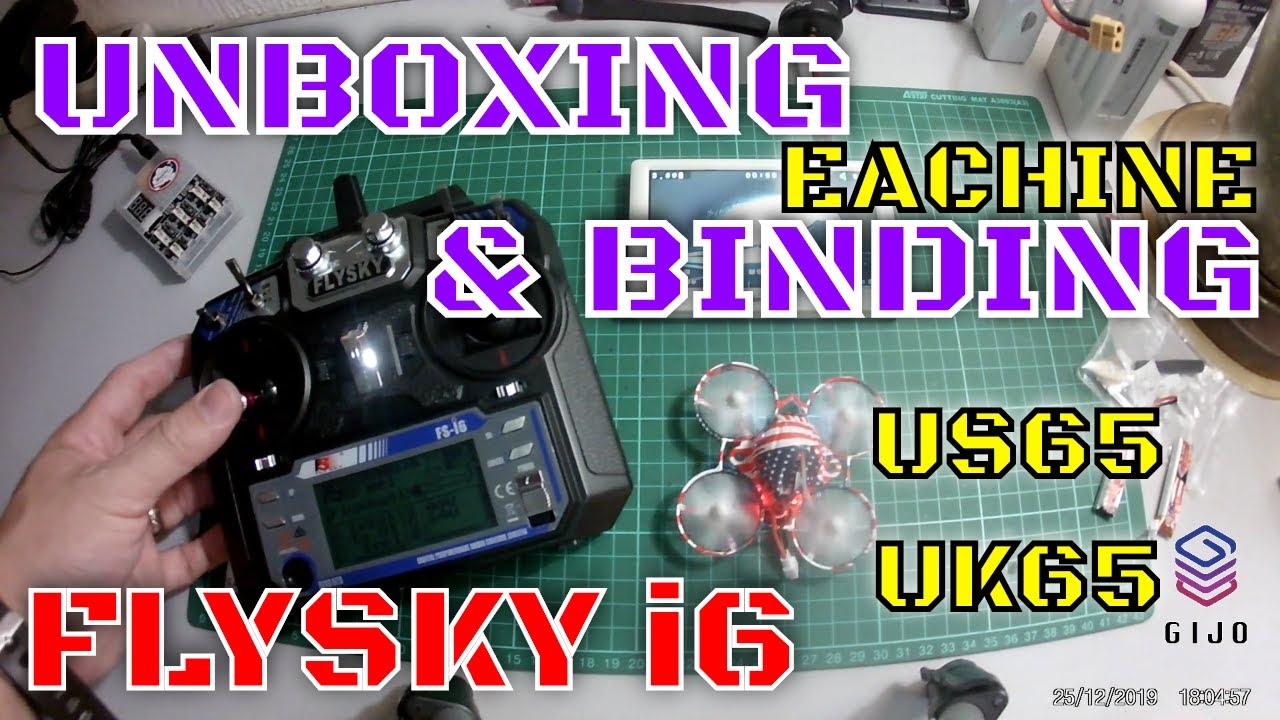 Unboxing & Binding Eachine US65 UK65 Whoop FPV Racing Drone Flysky i6