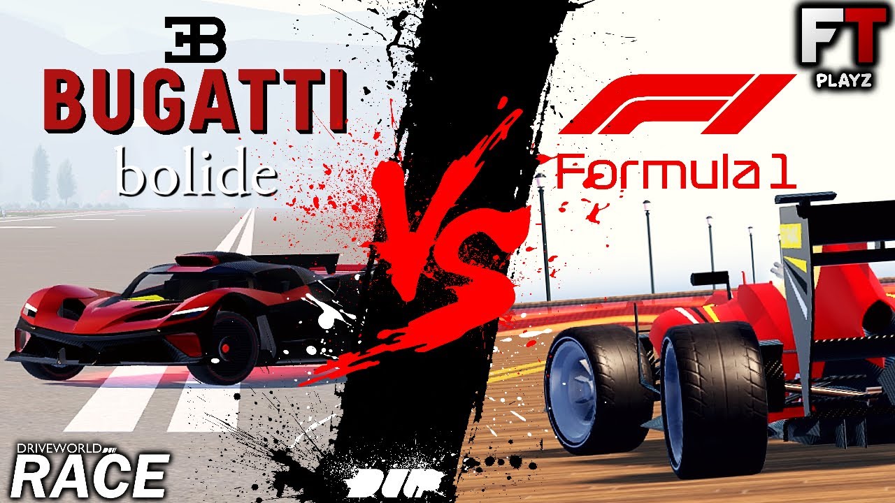 TWO BEST Car race against each other In Roblox Drive World! (Bugatti Bolide VS Formula 1!)