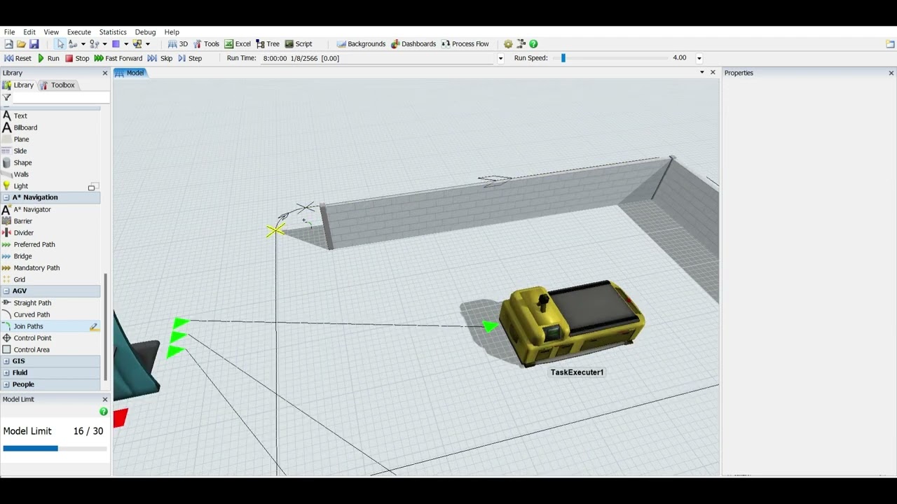 จำลองสถานการณ์คลังสินค้า ขนส่งด้วย AGV และ ASRS ใน Flexsim