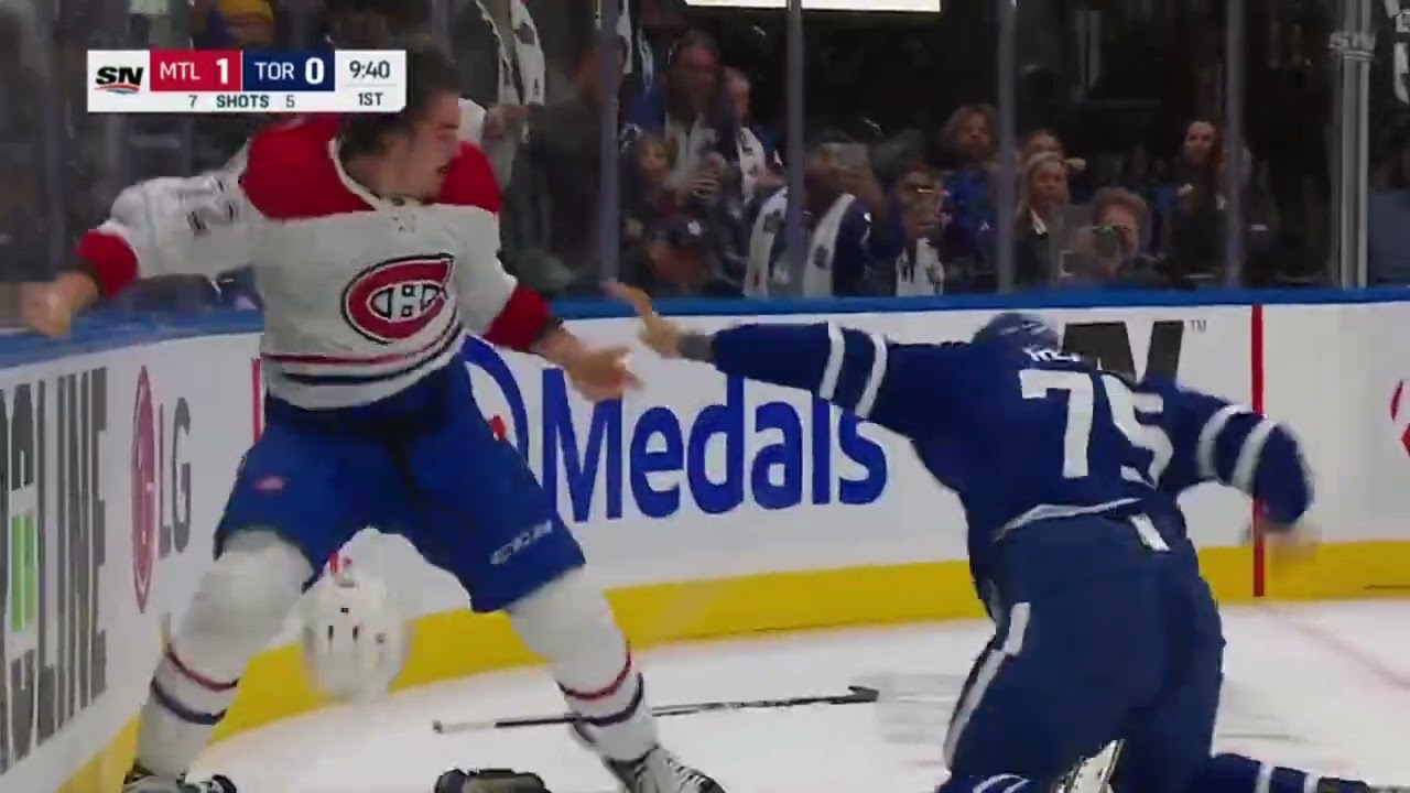 Arber Xhekaj fights Ryan Reaves