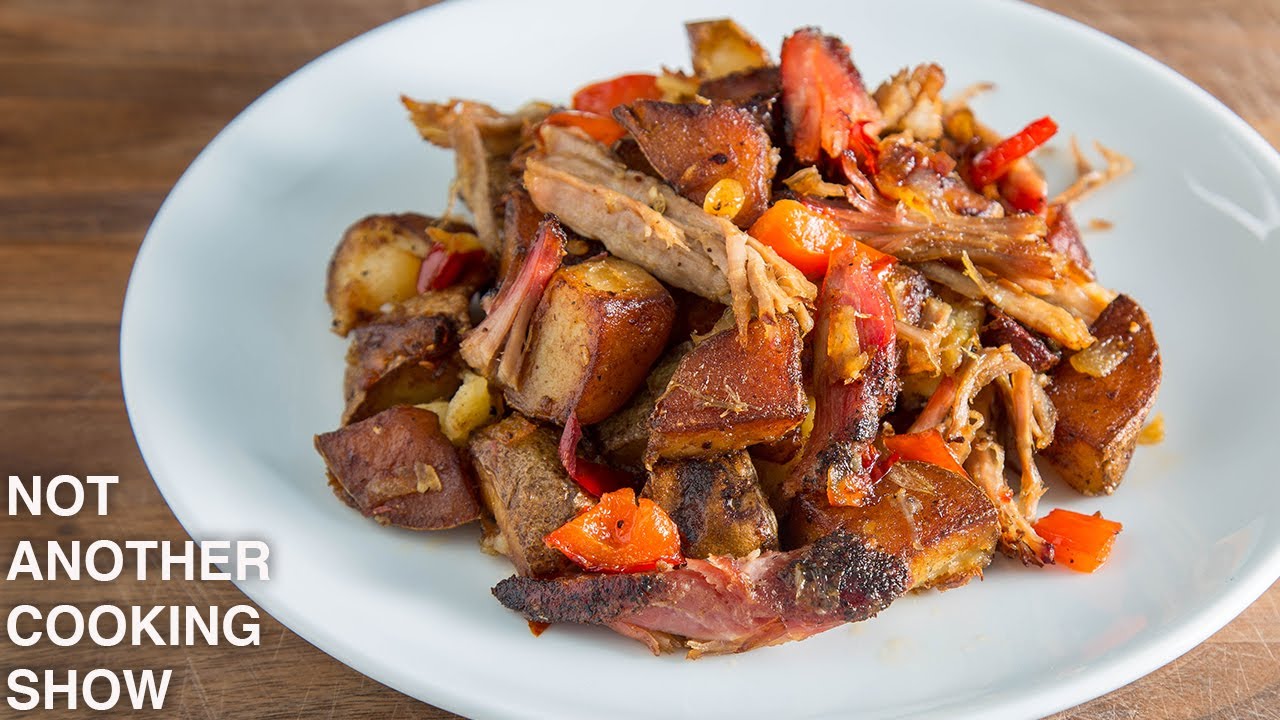 how to make POTATO HASH with pulled pork