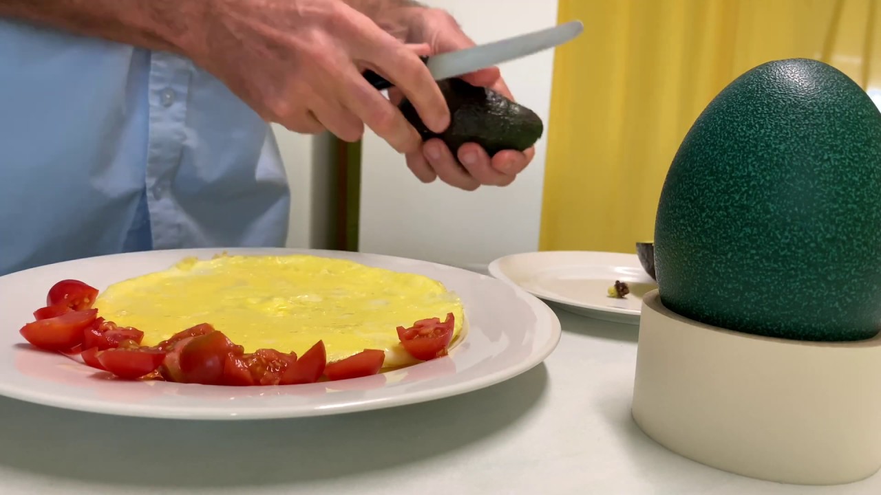 Emu Egg Opened With Drill and Blown With Tyre Pump