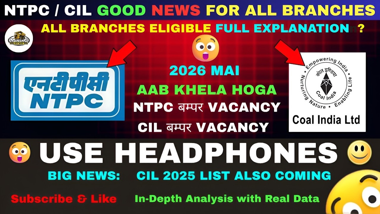 2026 CIL/NTPC BUMPER VACANCY🔥 | NTPC | NTPC List Expected Date | NTPC #ntpc #gate  #mining