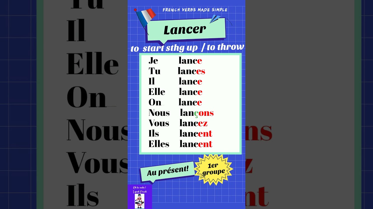 Conjugaison du verbe Lancer to start something up or to throw au pr&eacute;sent   #french #shorts #fran&ccedil;ais
