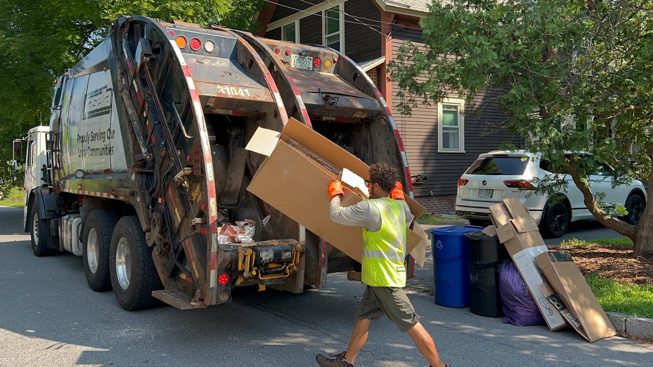Casella’s Rusty Mack Garbage Truck Packing PAYT Trash And Recycling