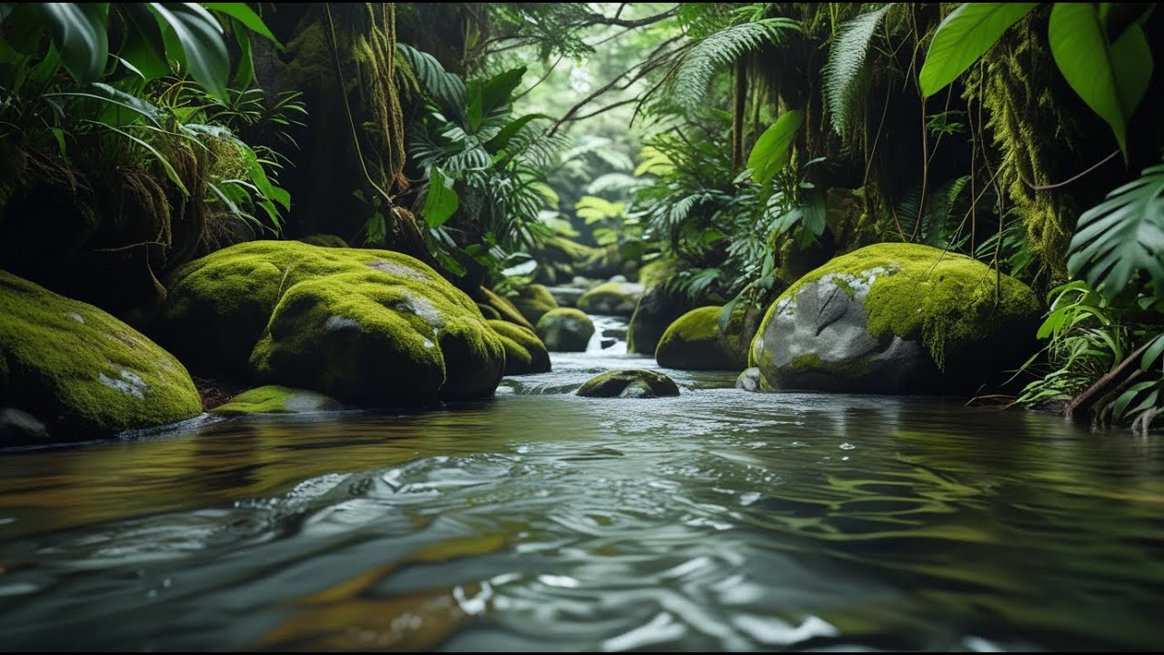 Autumn Ambience / Peaceful Forest Stream Amidst Autumn Foliage / ASMR 