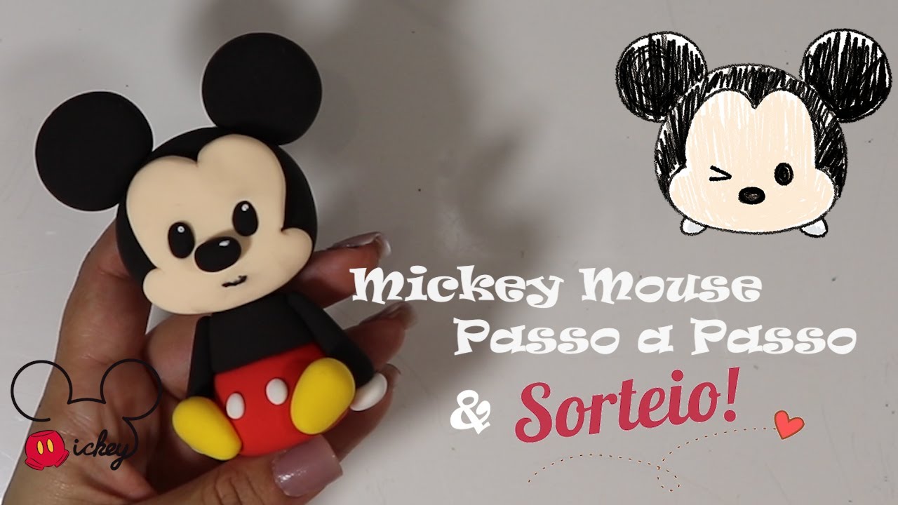 COMO FAZER MICKEY MOUSE PASSO A PASSO | MASSA DE EVA|  FACIL & SORTEIO | Porcelana Fria |  Biscuit