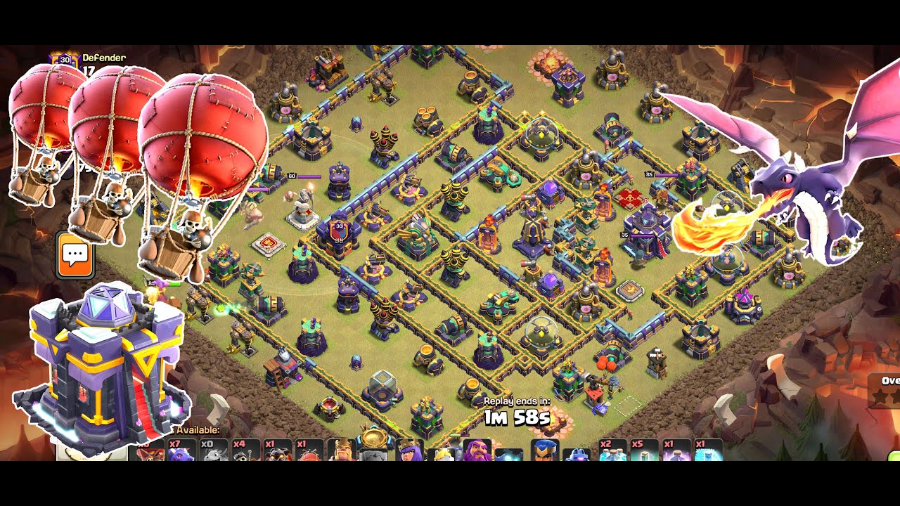 Nice Dragon Balloon Attack War TH15 Base | 3 Stars Attack Stragegy TH15 Base War ( clash of clans )
