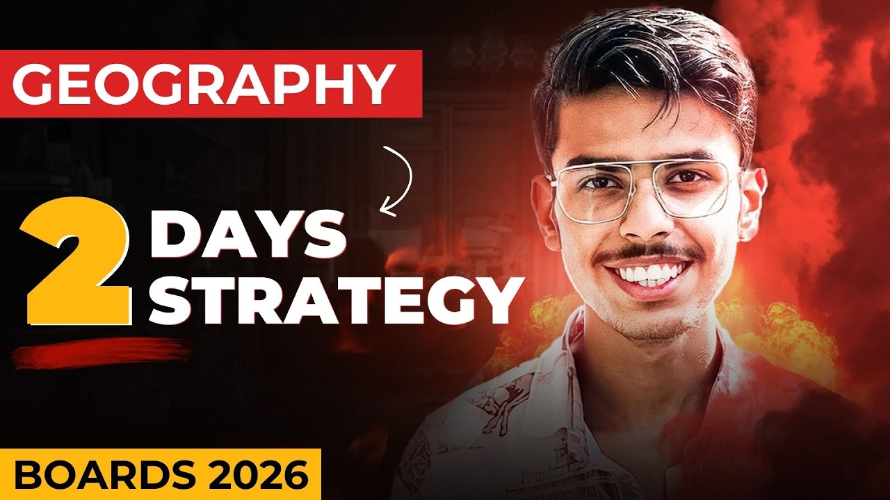 Geography Board Exam 2 DAYS Strategy 🔥 to Score 70/70 CBSE