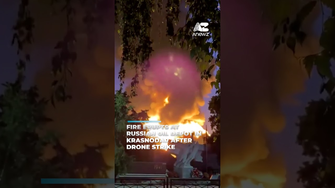 Fire erupts at Russian oil depot in Krasnodar after drone strike
