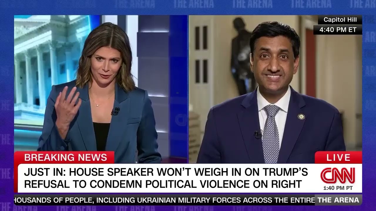 Ro Khanna on CNN's The Arena with Kasie Hunt discussing Charlie Kirk's assassination & social media