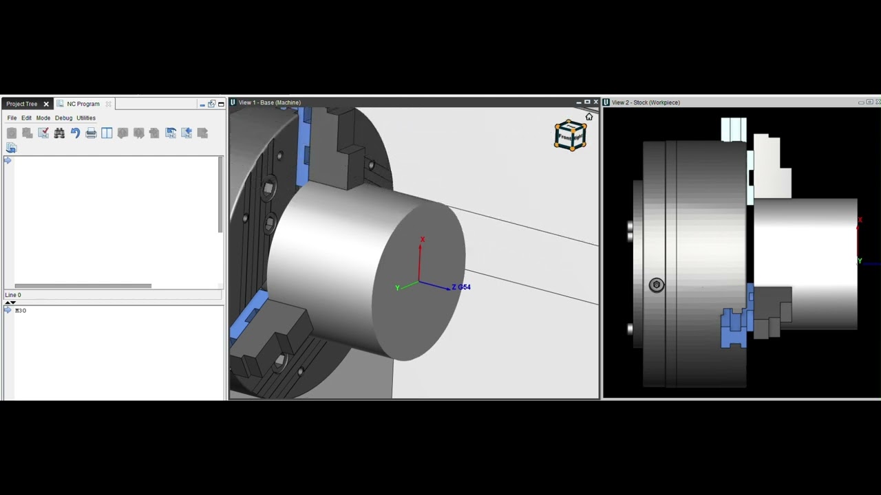 Facing and Turning operation on a WFL M30 Millturn using CGTech VERICUT.