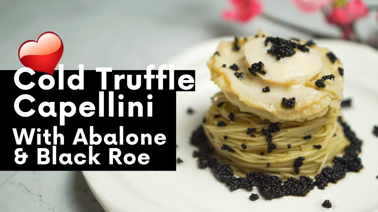 Cold Truffle Capellini with Abalone and Black Roe
