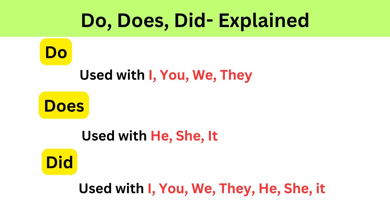 Learn Do, Does, Did with Examples!