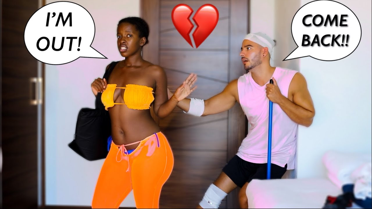 LEAVING THE HOUSE IN A SWIMSUIT TO SEE MY INJURED FIANCÉ'S REACTION...