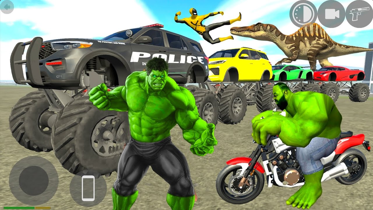 Hulk Driving Police Monster Truck Yamaha vmax Motorbike Lamborghini Car Airplane - Android Gameplay.