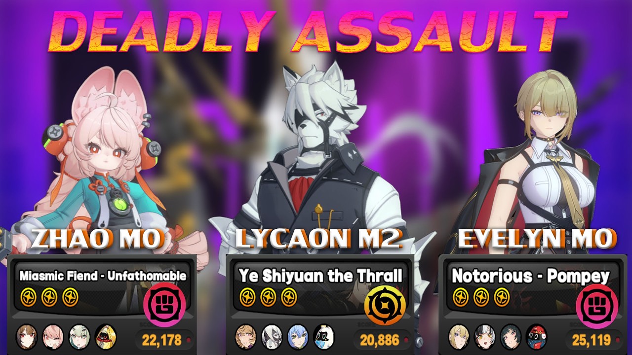 Deadly Assault - M0 Zhao | M2 Lycaon  | M0 Evelyn - Zenless Zone Zero 2.6