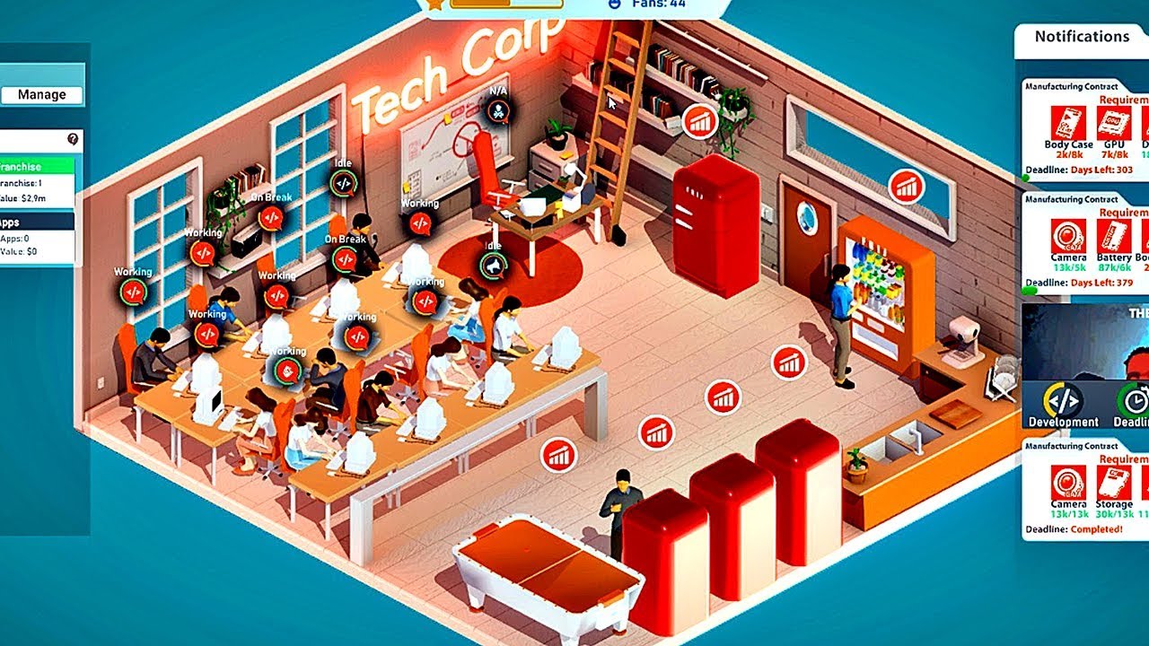 TECH CORP - Gameplay Walkthrough Part 6 | Releasing Games & First Phone for the Company
