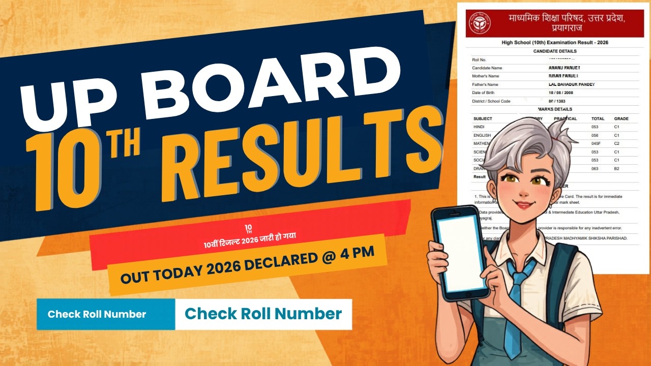 UP Board 10th Result 2026 Declared at 4 PM | How to Check Online Full Process