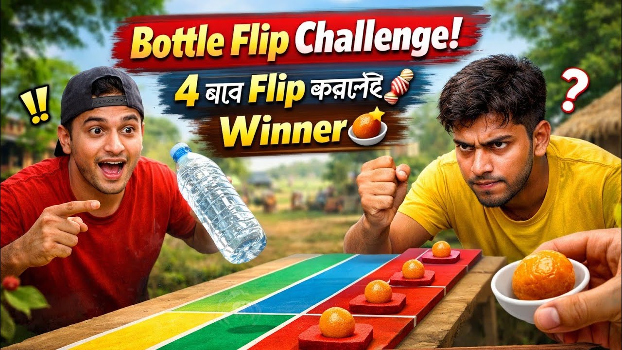 🔥 Bottle Flip করে মিষ্টি জিততে হবে! কে হবে Winner? | Bottle Flip Sweet Challenge