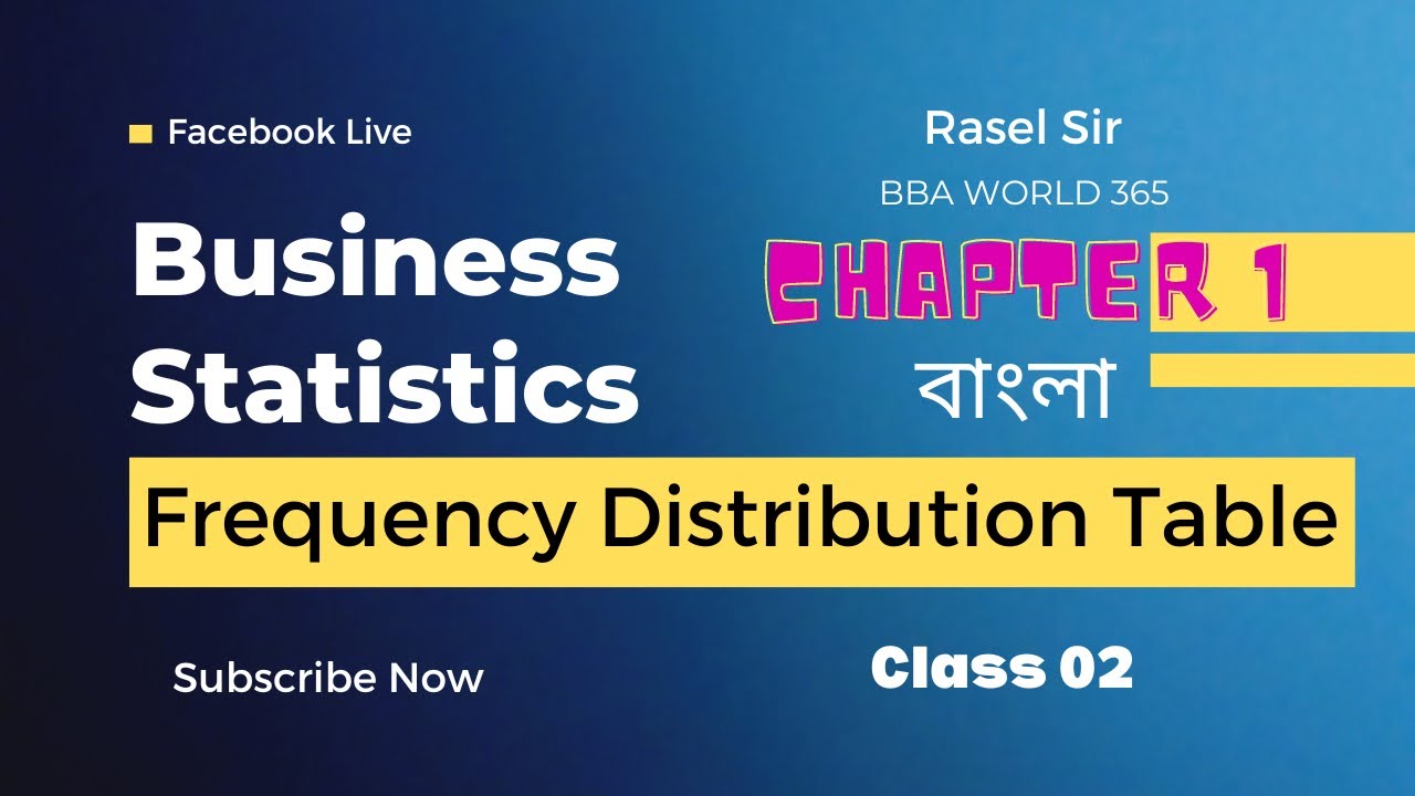 Business Statistics | Chapter 1 | Frequency Distribution Table