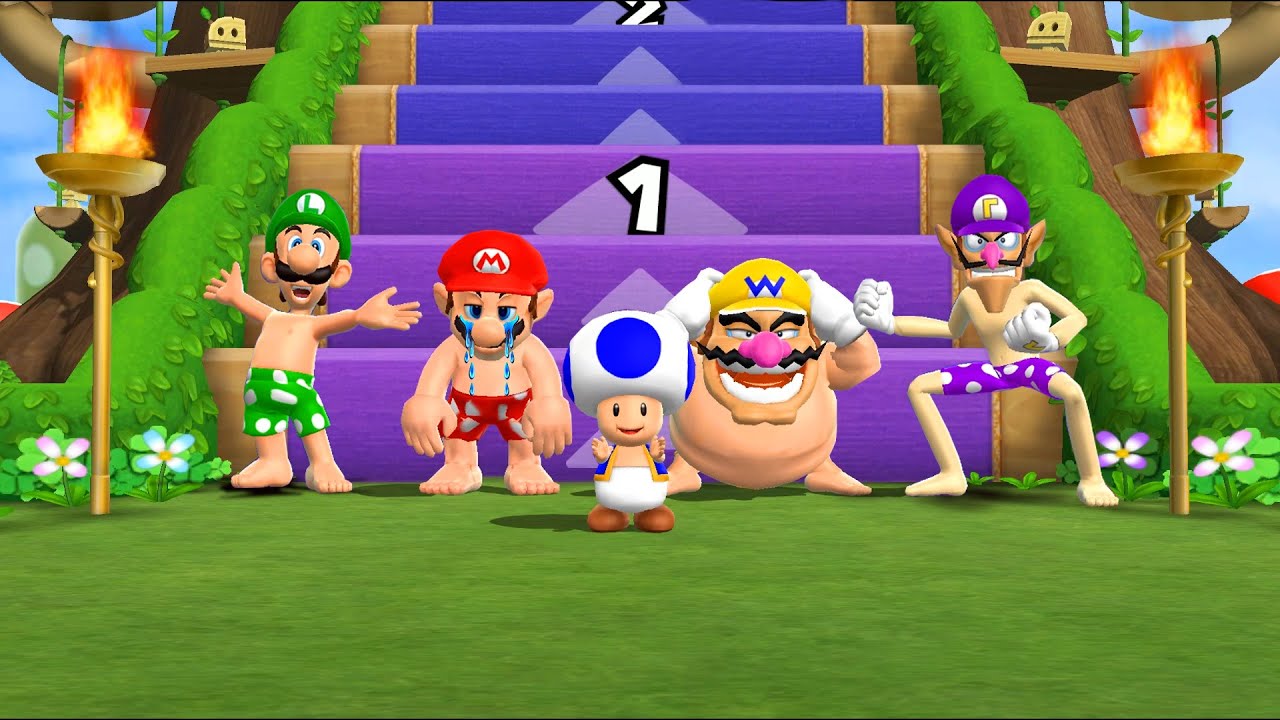 Mario Party 9 Step it Up - Luigi Vs Mario Vs Wario Vs Waluigi (Hardest Difficulty)