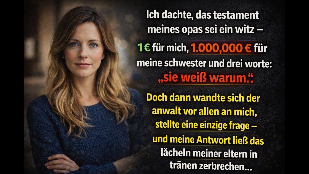 Milliardärs-Opa ließ mir 10 €, meiner Schwester 1 Mio. – Im Testament stand; „Sie weiß warum“