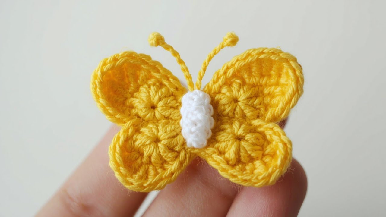 5 Minute Crochet Butterfly 🦋 | Easy & Quick Crochet Butterfly for Beginners