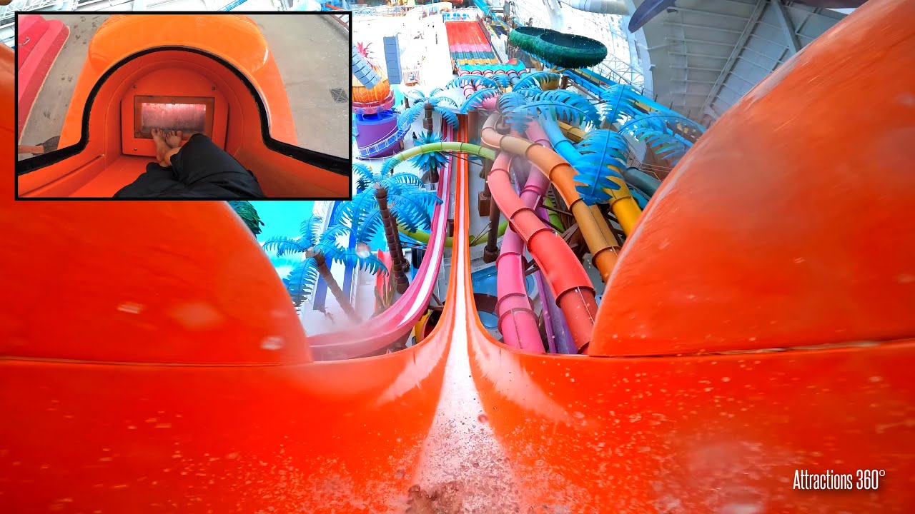 World's Tallest Trapdoor Free-Fall Body Water Slide | DreamWorks Water Park | Multiple Slides POV