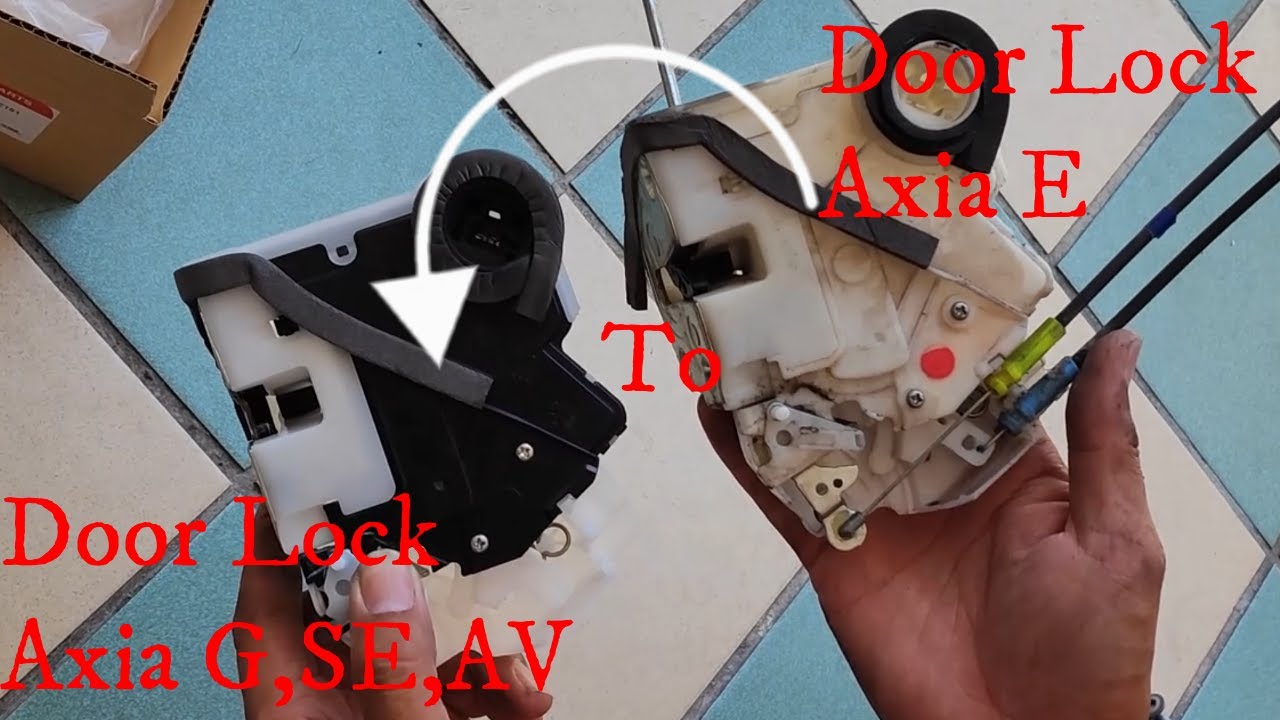 Axia E tukar door lock G,SE,AV