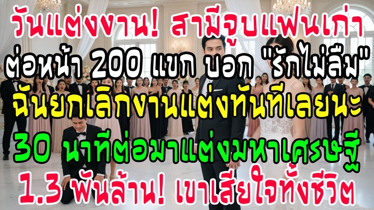 วันแต่งงานถูกหักหน้า! เจ้าบ่าวจูบแฟนเก่าต่อหน้า 200 แขก! ยกเลิกงานแต่งแล้วได้สามีใหม่ใน 30 นาที