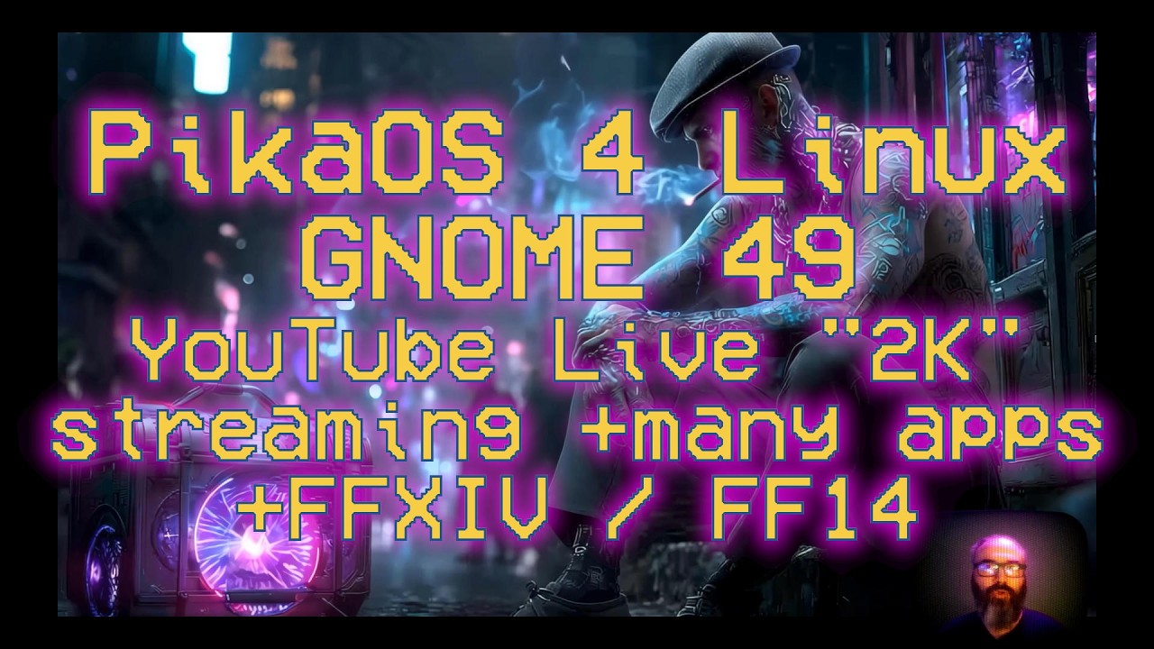 2K stream +many apps +FFXIV PikaOS GNOME Lenovo Legion AMD #foss #gnu #linux #pikaos #debian #gnome