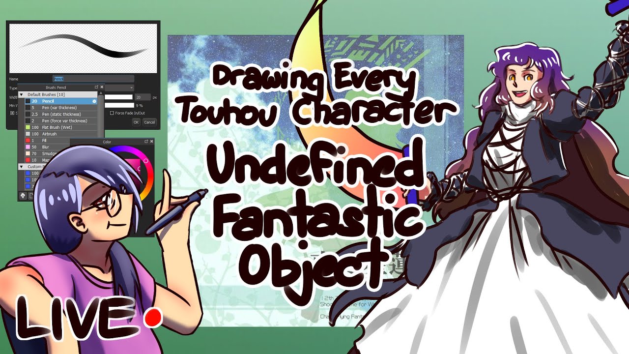 Is it a bird? Is it a plane!? No! It's me Drawing Touhou Undefined Fantastic Object Characters!