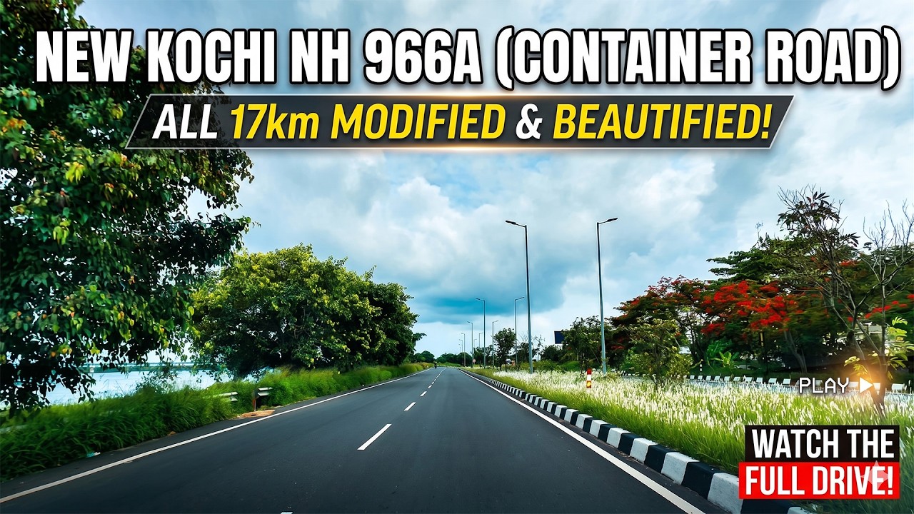 Driving the NEWLY Modified NH 966A: Kochi's Container Terminal Road Dashcam (4-Lane, 17km)