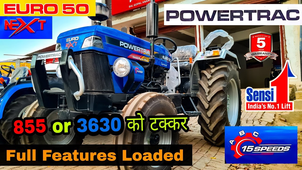 बिल्कुल नया H.L.M Gears के साथ || Powertrac Euro 50 NEXT || Power Steering | Full Review with Price|