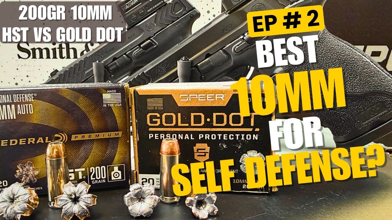 HST против Gold Dot, тест баллистического геля 10 мм 200 гран из стволов 4,6 и 4,0 дюйма.