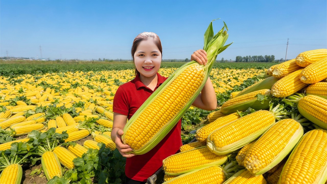 Harvesting 1000kg+ Corn & Making 