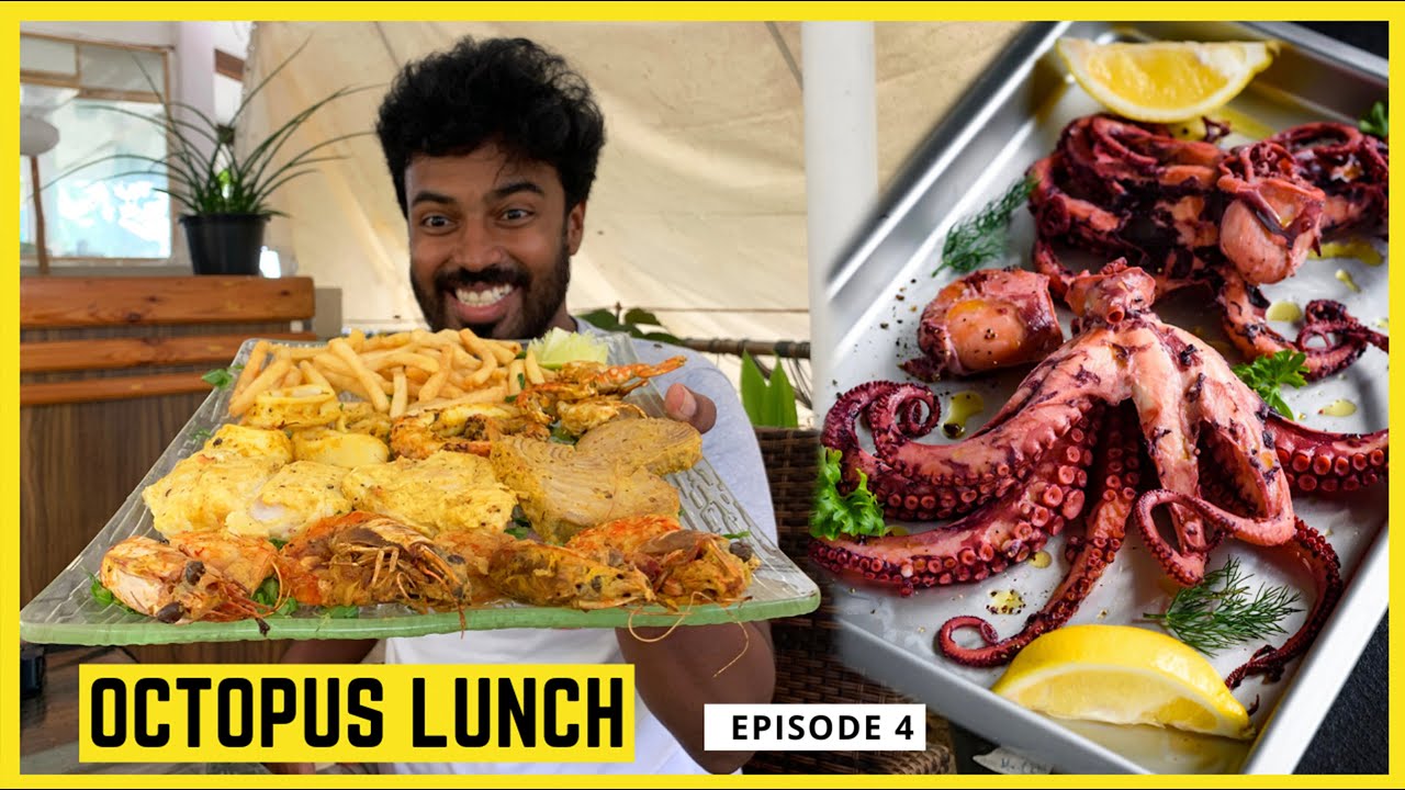 I Tried OCTOPUS Seafood Platter In Maldives - Mr Octopus Maafushi Island