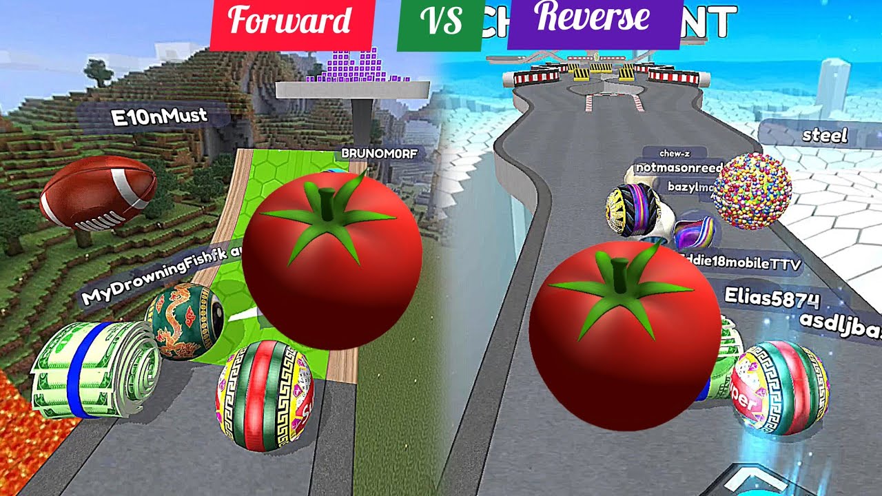 Going Balls Marathon Race ⏩ Forward VS ⏪ Reverse 💥 Nafxitrix Gaming Game 15
