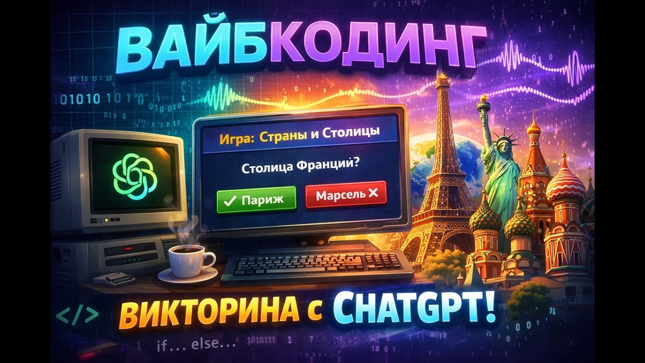 Вайбкодинг.  Сделал игру страны и столицы с ChatGPT