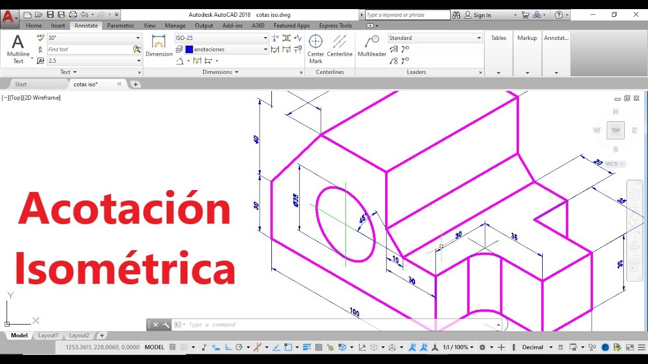 AutoCAD: Acotación en Perspectiva Isométrica
