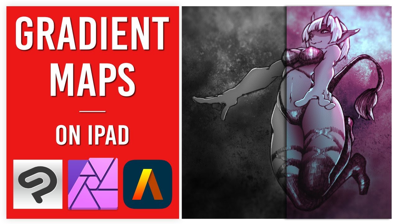 HOW to USE GRADIENT MAPS on iPad Pro - with artstudio, clipstudio and affinity photo